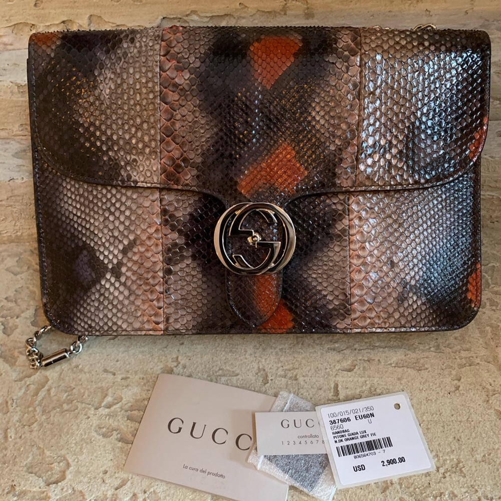 Gucci - Gucci Interlocking Python Shoulder Bag - image 2